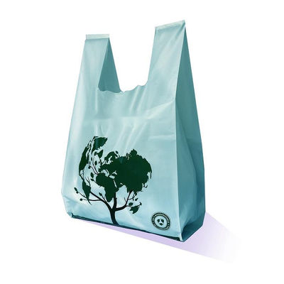 Gepersonaliseerde milieuvriendelijke groothandel maïszetmeel biologisch afbreekbaar winkelen composteerbaar T-shirt plastic zakken