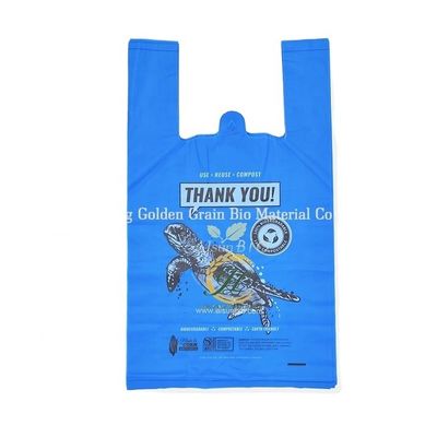 100% biologisch afbreekbaar plastic composteerbaar T-shirt zak winkeltas voor supermarkt