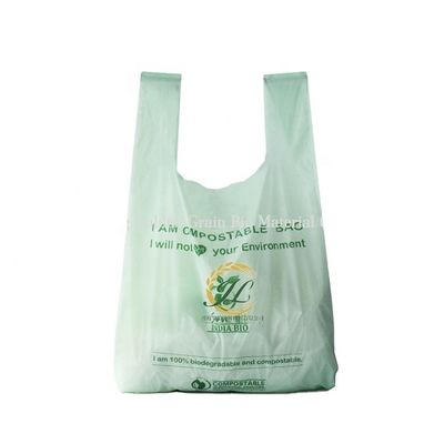 PLA composteerbaar biologisch afbreekbaar cellulose zakken T-shirt voor supermarkt