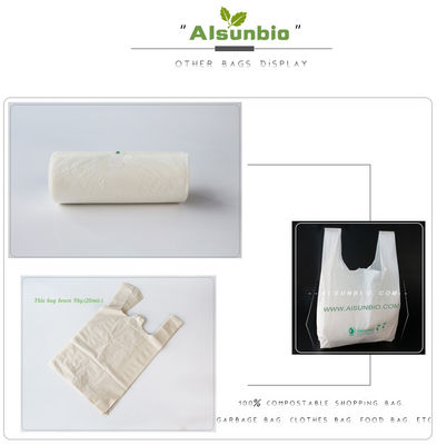 PLA composteerbaar biologisch afbreekbaar cellulose zakken T-shirt voor supermarkt