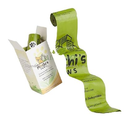 Eco-vriendelijk 100% biologisch afbreekbaar en composteerbaar Groothandel Huisdieren Poopzak Honden vuilniszakken Duurzaam OEM-logo Accepteer 15 micron BPI