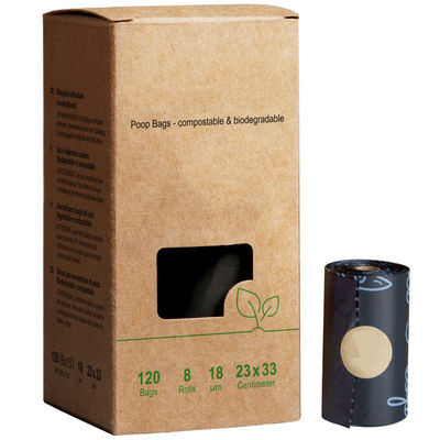 Eco-vriendelijk 100% biologisch afbreekbaar en composteerbaar Groothandel Huisdieren Poopzak Honden vuilniszakken Duurzaam OEM-logo Accepteer 15 micron BPI
