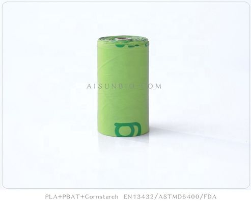 Huisdier hond poep afval zak Custom Maïs zetmeel gebaseerd op biologisch afbreekbare lavendel geurende Eco Friendly Outdoor Plastic Bag Holder 15 Micron