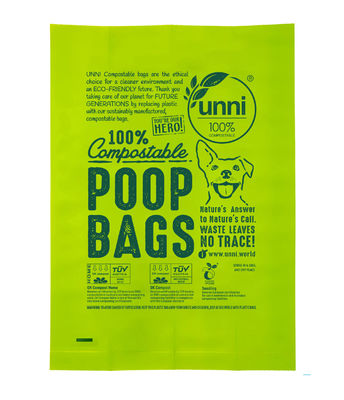 Op maat gedrukt composteerbaar hondenpoepzak biologisch afbreekbaar polythene maïszetmeel