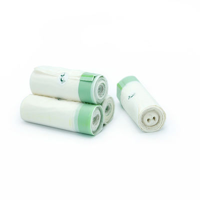 Afval composteerbare plastic vuilniszakken 13 liter groen wit plastic