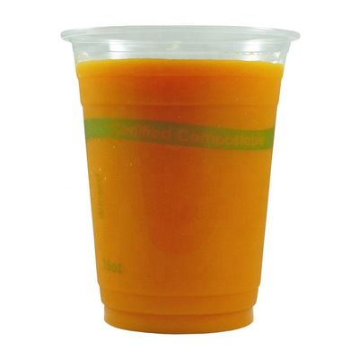 Doorzichtige, composteerbare, biologisch afbreekbare PLA-bekers voor koffie- en thee-soda