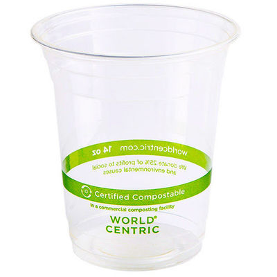 Geprinte logo composteerbare bekers Duidelijke milieuvriendelijke plastic bekers 20oz