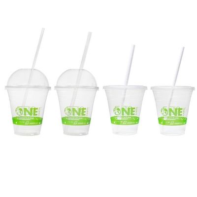 Watercompostabele, biologisch afbreekbare PLA-bekers, doorzichtig kunststof